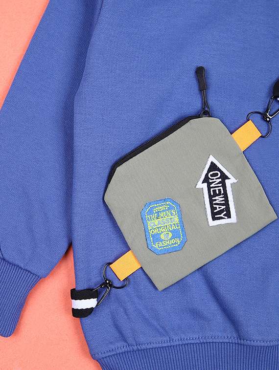 boys blue cotton front print sweatshirt - 21503394 -  Standard Image - 2