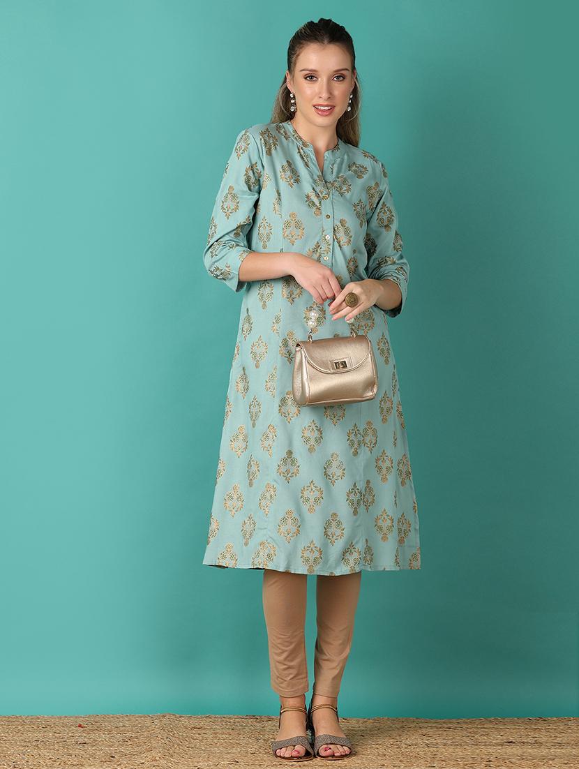 women green floral a-line kurta - 21503406 - Zoom Image - 0