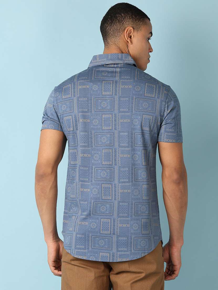men short sleeves printed casual shirt - 21503477 -  Standard Image - 2