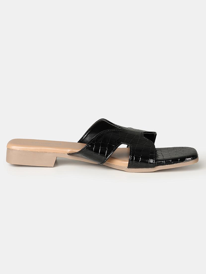 women black slip on sandal - 21503495 - Standard Image - 2