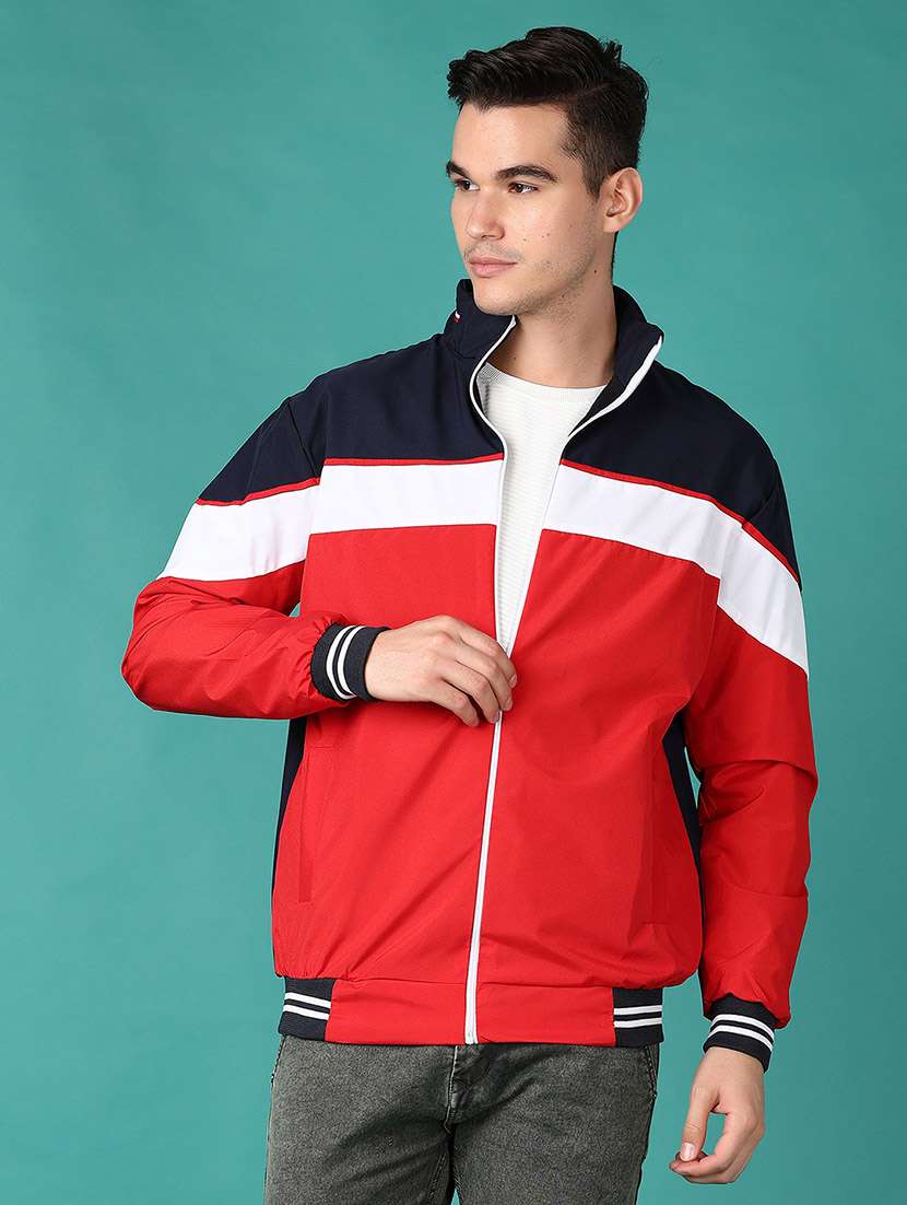 men color block long sleeve regular jacket - 21503502 -  Standard Image - 2