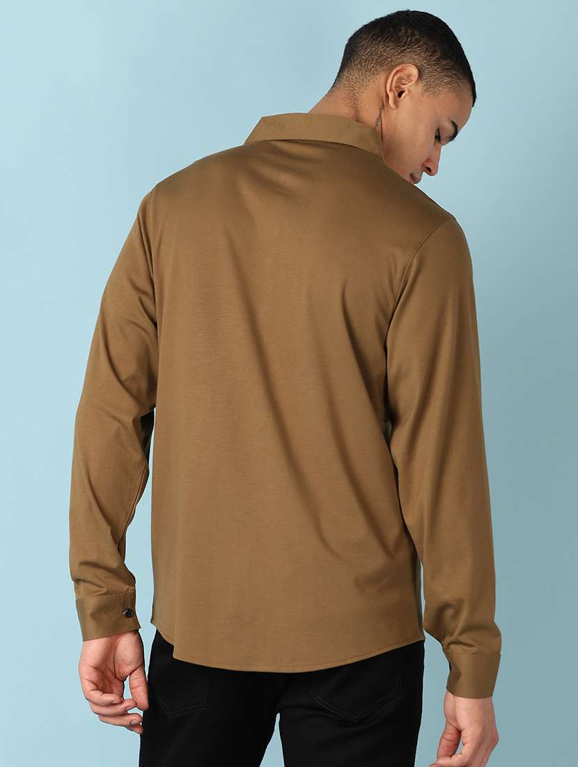 men long sleeves solid casual shirt - 21503563 -  Standard Image - 2