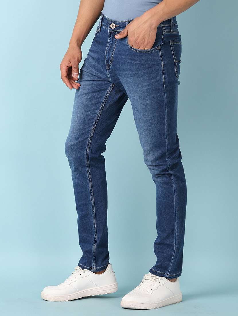 men solid mid rise slim fit jean - 21503583 -  Standard Image - 2