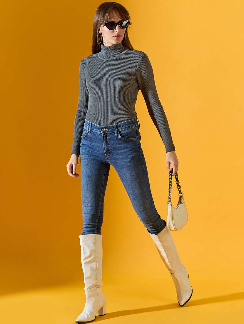 women grey cotton pullover - 21503686 - Standard Image - 2