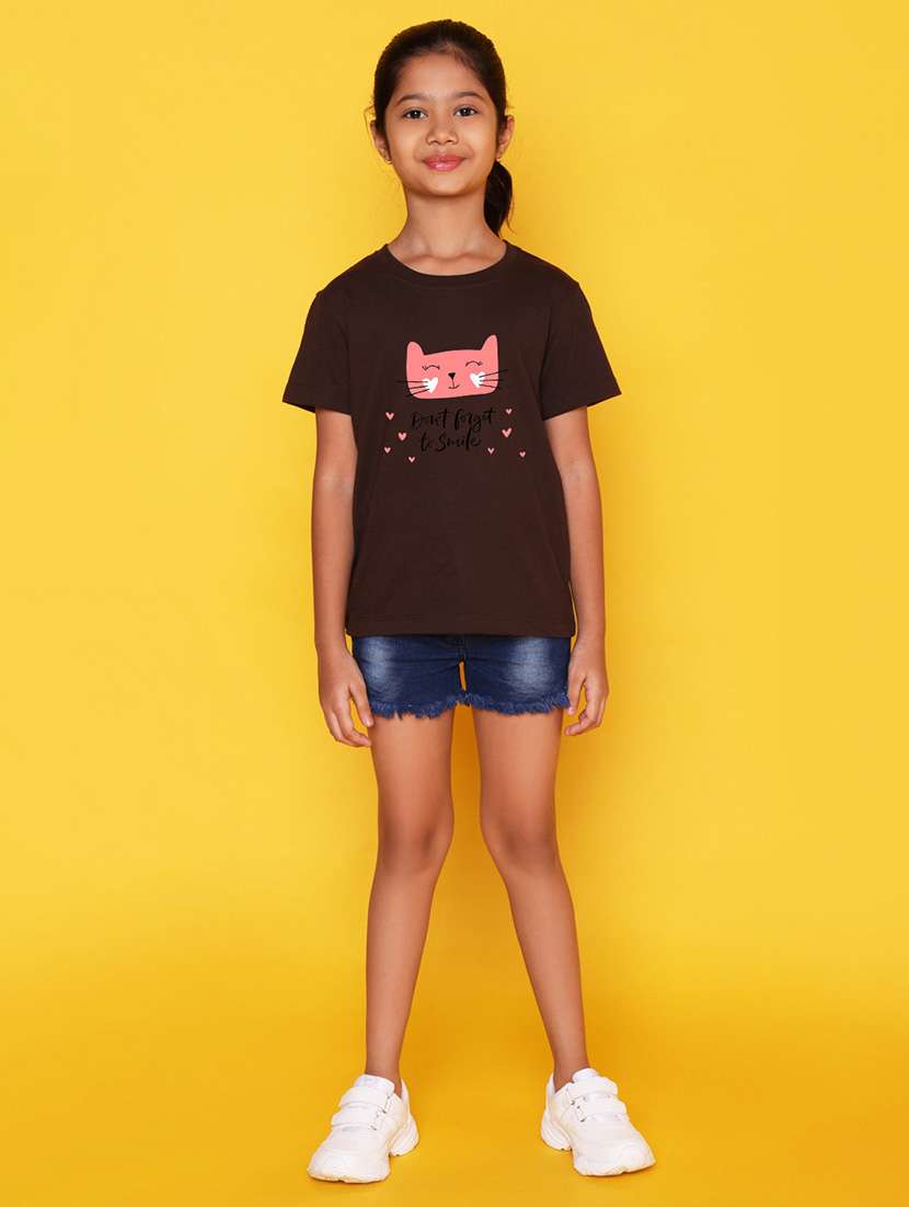 girls cute character printed round neck tee - 21503771 - Standard Image - 2