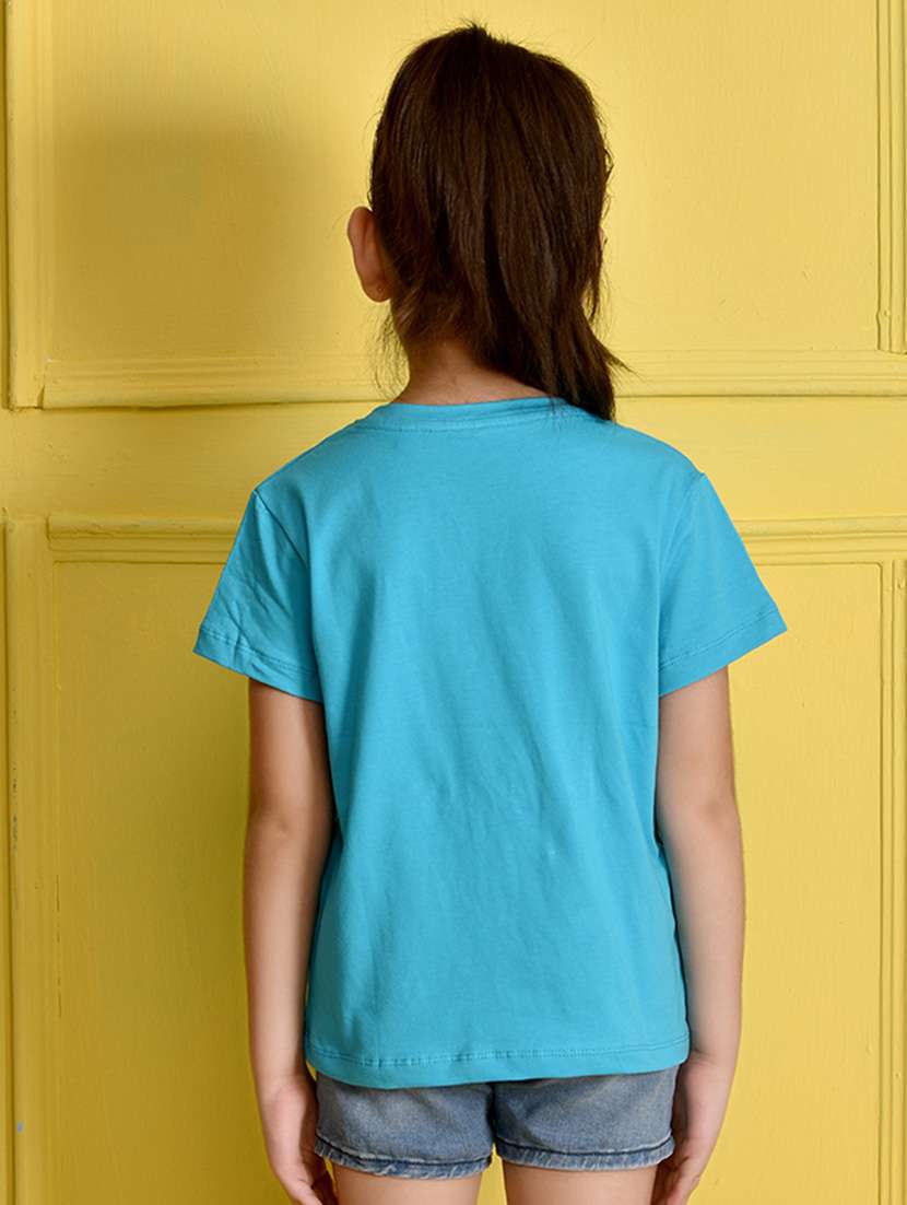 girls round neck front print t-shirt - 21503889 -  Standard Image - 2