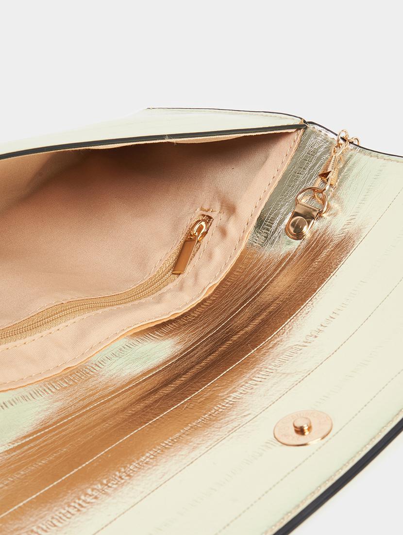 women gold pu sling bag - 21503959 - Standard Image - 2