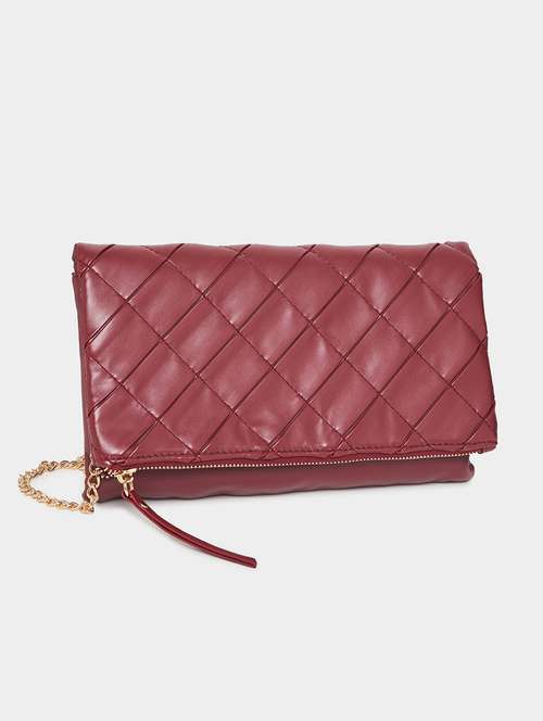 women burgundy pu handbag - 21503984 - Standard Image - 0