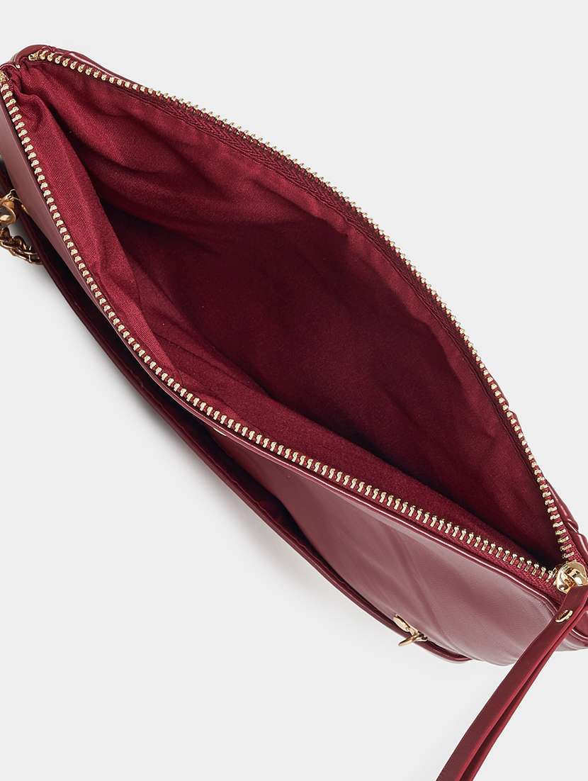 women burgundy pu handbag - 21503984 - Standard Image - 2