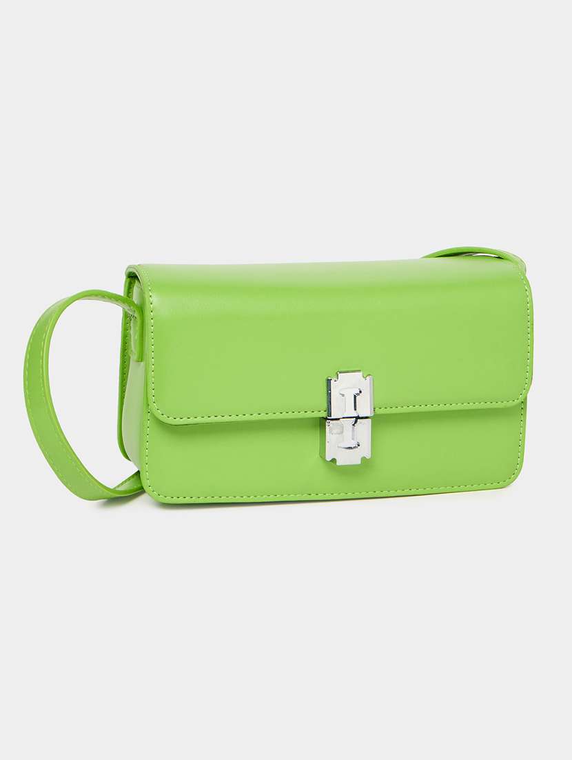 women green pu handbag