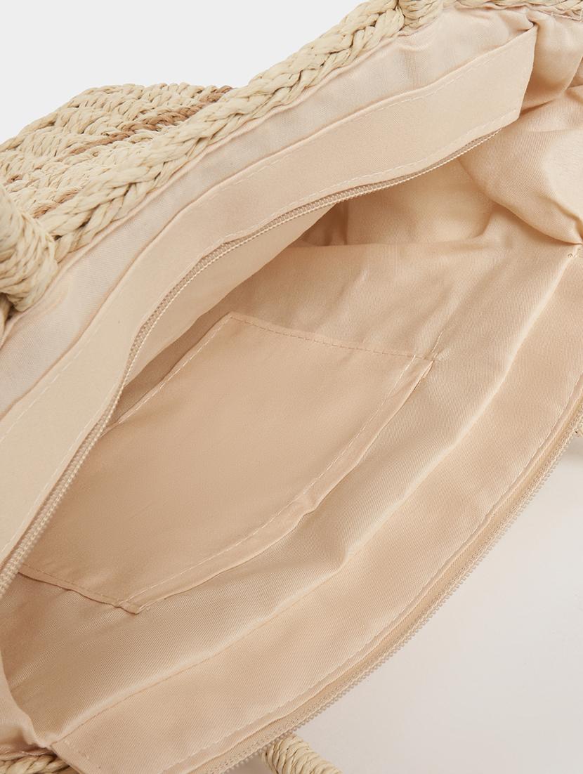 women beige cotton handbag - 21503995 - Standard Image - 2
