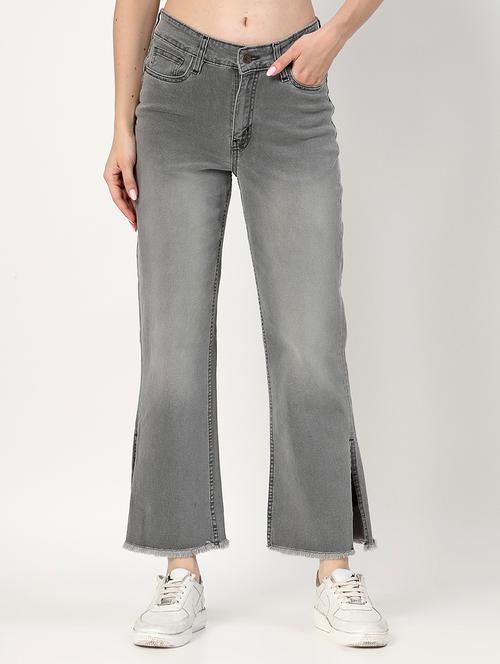 women grey solid bootcut jeans - 21504381 -  Standard Image - 0