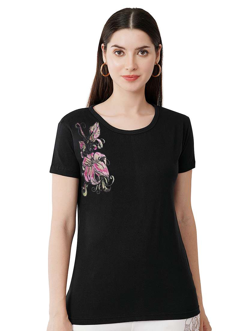 women printed short sleeves t-shirt