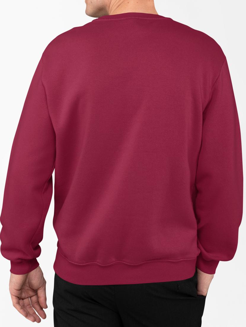 men maroon chest print long sleeve sweatshirt - 21505156 - Standard Image - 2