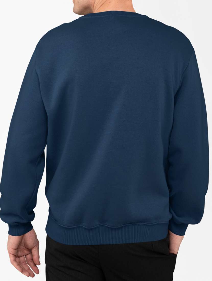 men navy blue chest print long sleeve sweatshirt - 21505157 -  Standard Image - 2