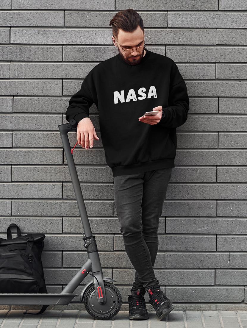 men chest print round neck sweatshirt - 21505160 - Standard Image - 2