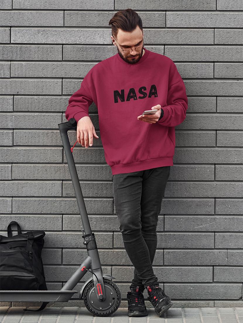 men chest print round neck sweatshirt - 21505162 - Standard Image - 2
