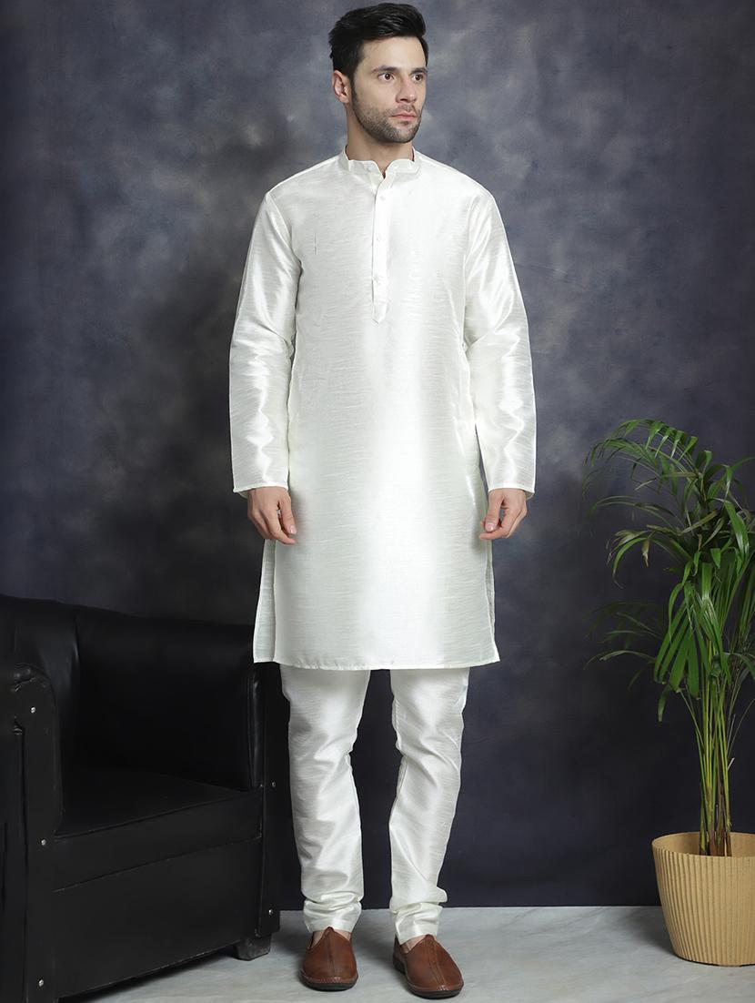 men embroidered kurta churidar with jacket ethnic wear set - 21505291 - Standard Image - 2