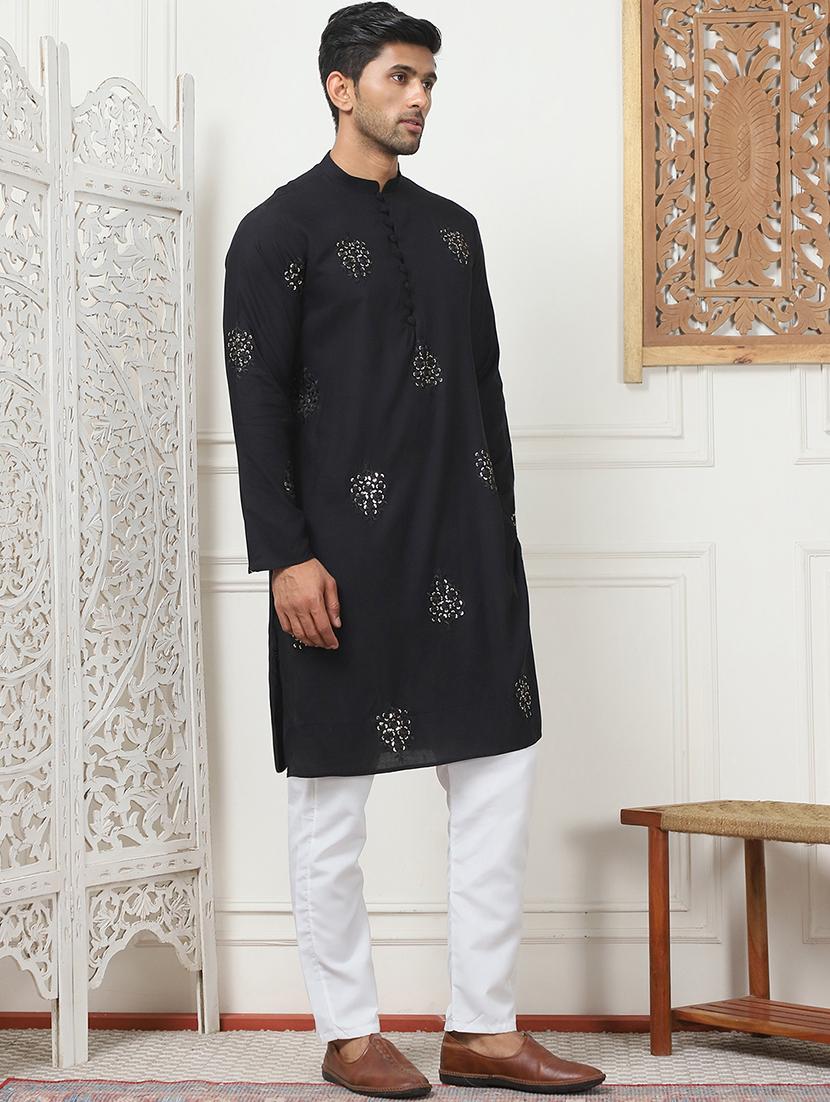 men embroidered kurta pyjama ethnic wear set - 21505367 - Standard Image - 2