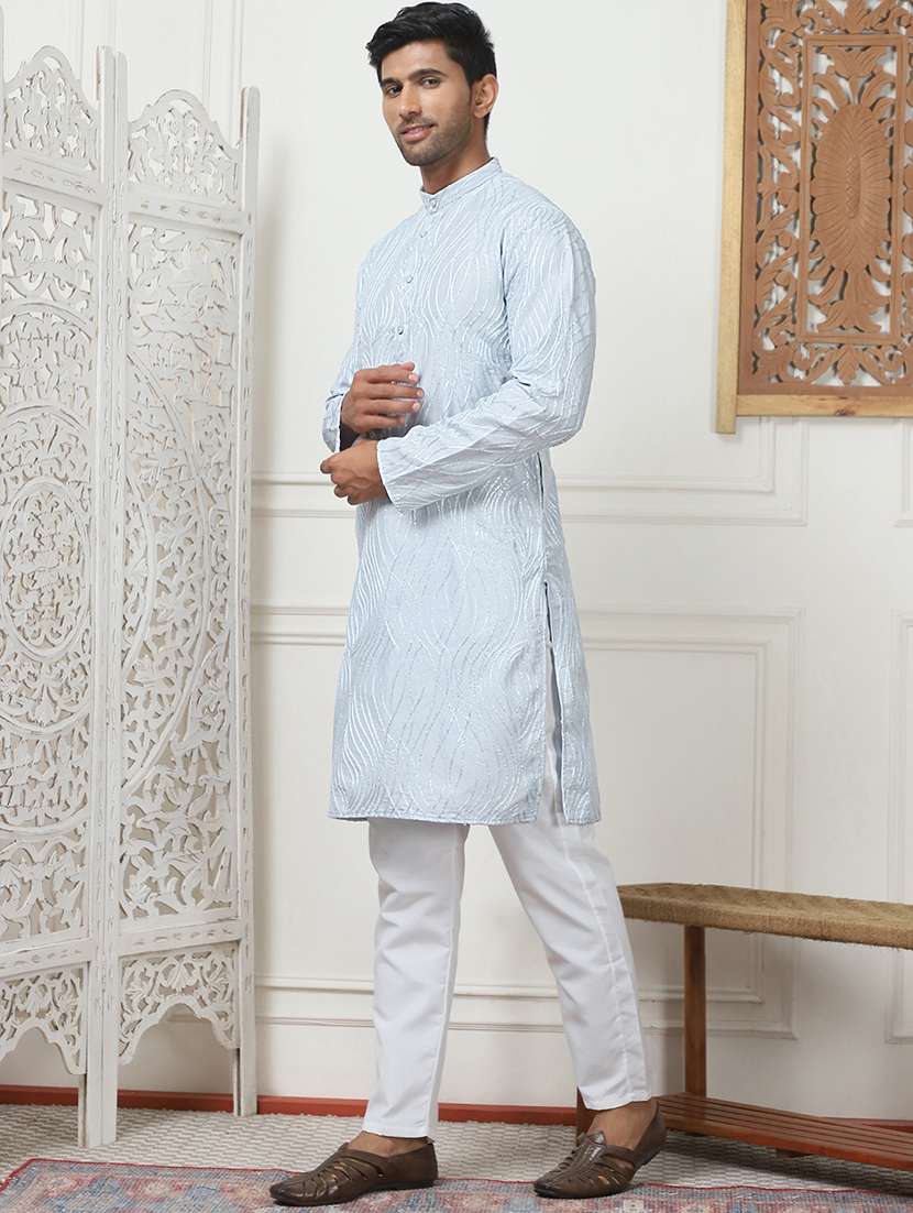 men embroidered kurta pyjama ethnic wear set - 21505375 -  Standard Image - 2