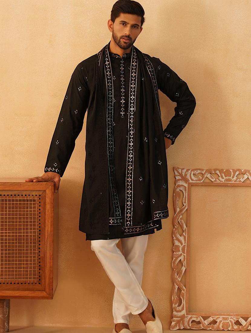 men embroidered kurta pyjama with dupatta set - 21505416 - Standard Image - 2