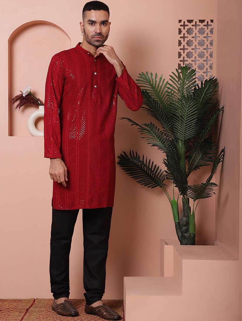 men embroidered kurta pyjama ethnic wear set - 21505423 -  Standard Image - 2
