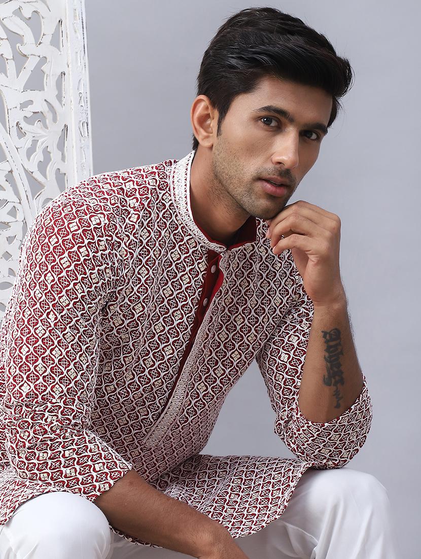 men embroidered kurta pyjama ethnic wear set - 21505427 - Zoom Image - 0