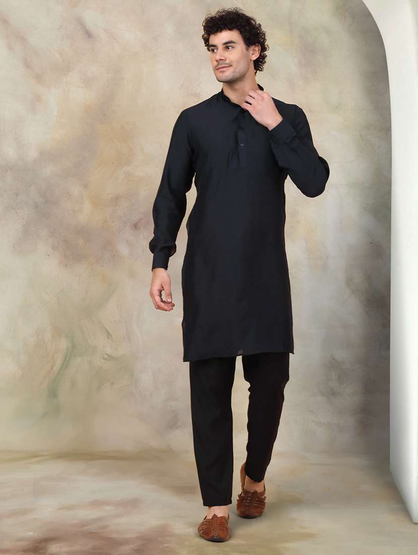 men solid kurta pyjama ethnic wear set - 21505452 -  Standard Image - 2