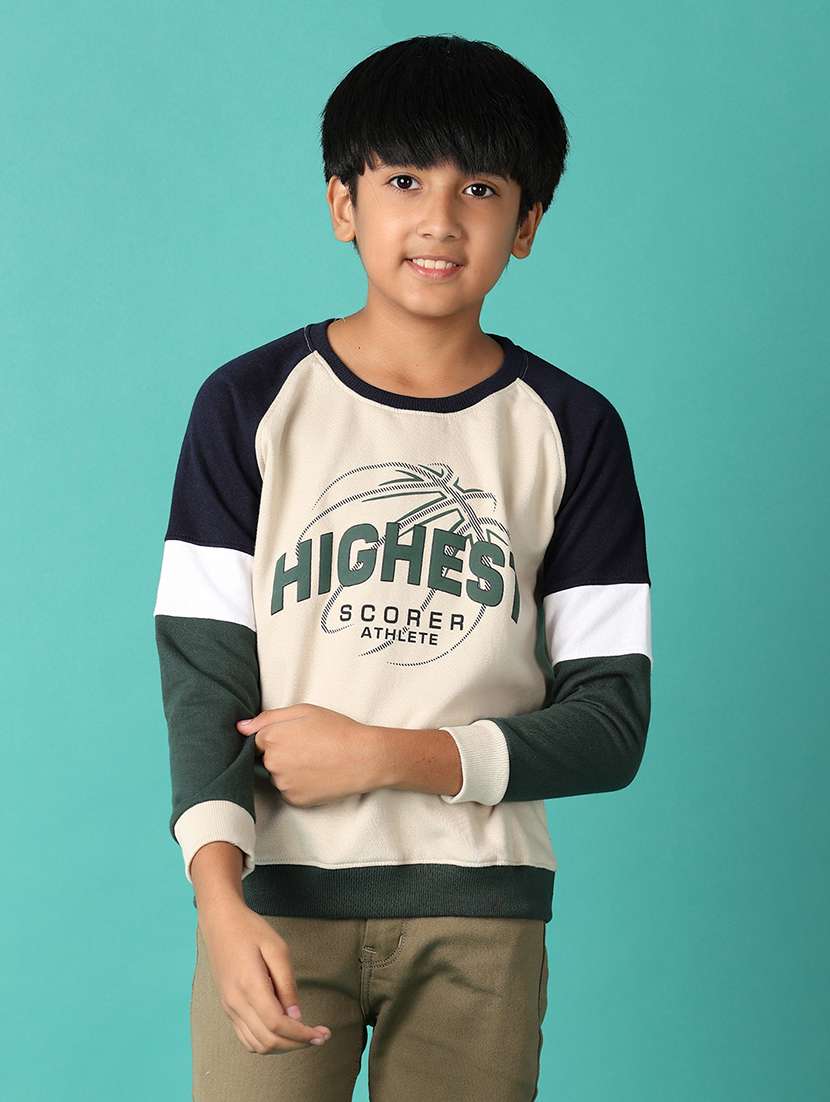boys front print long sleeve sweatshirt