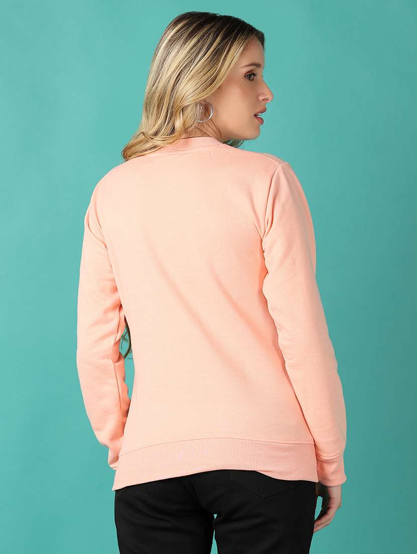 women peach front print sweatshirt - 21505505 -  Standard Image - 2