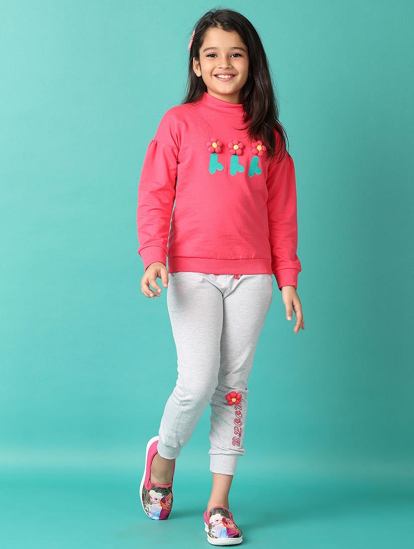 girls printed casual wear full length set