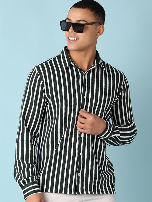 men stripes long sleeves regular fit casual shirts - 21505511 - Standard Image - 0
