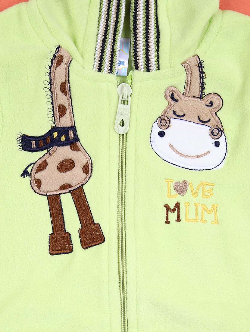 girls neo mint printed fleece full length set - 21505524 -  Standard Image - 2