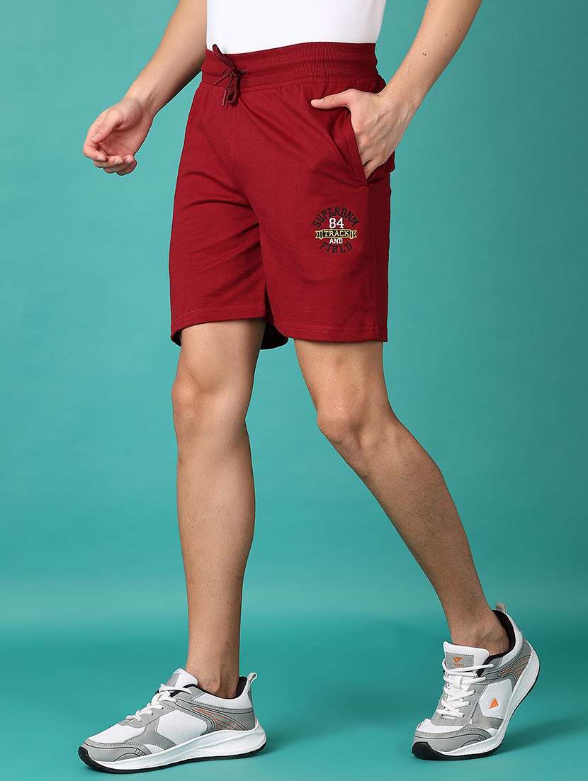 maroon solid cotton shorts - 21505541 -  Standard Image - 2