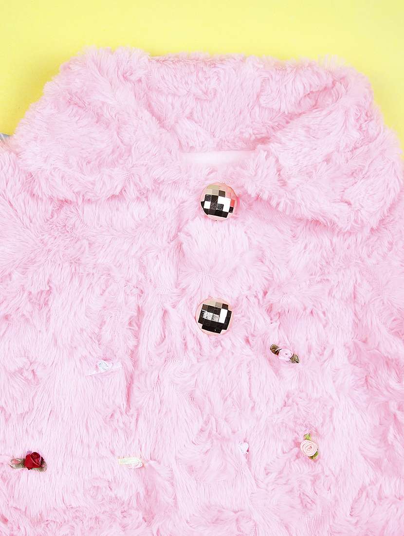 girls pink solid long sleeve cardigan - 21505549 -  Standard Image - 2