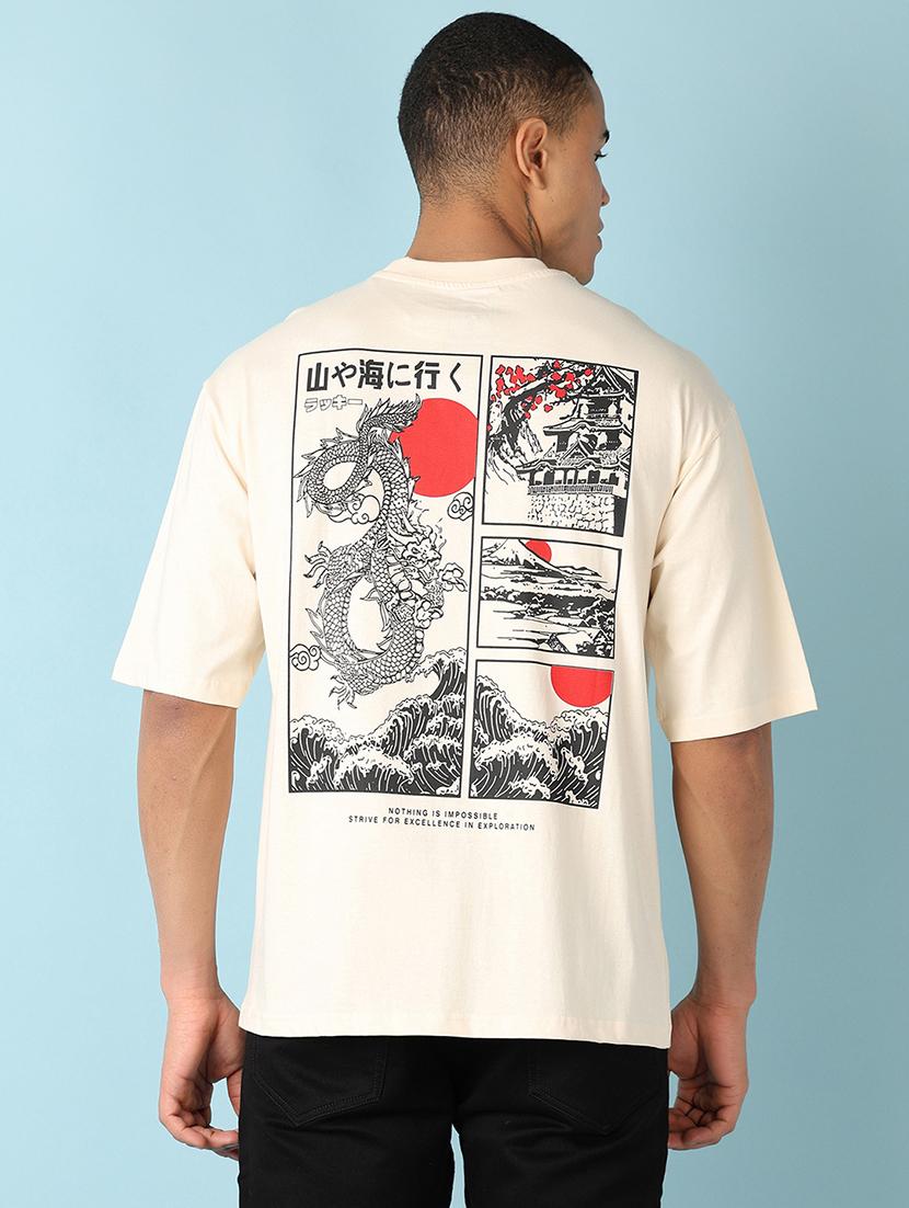 men short sleeves front & back print t-shirt - 21505560 - Standard Image - 2
