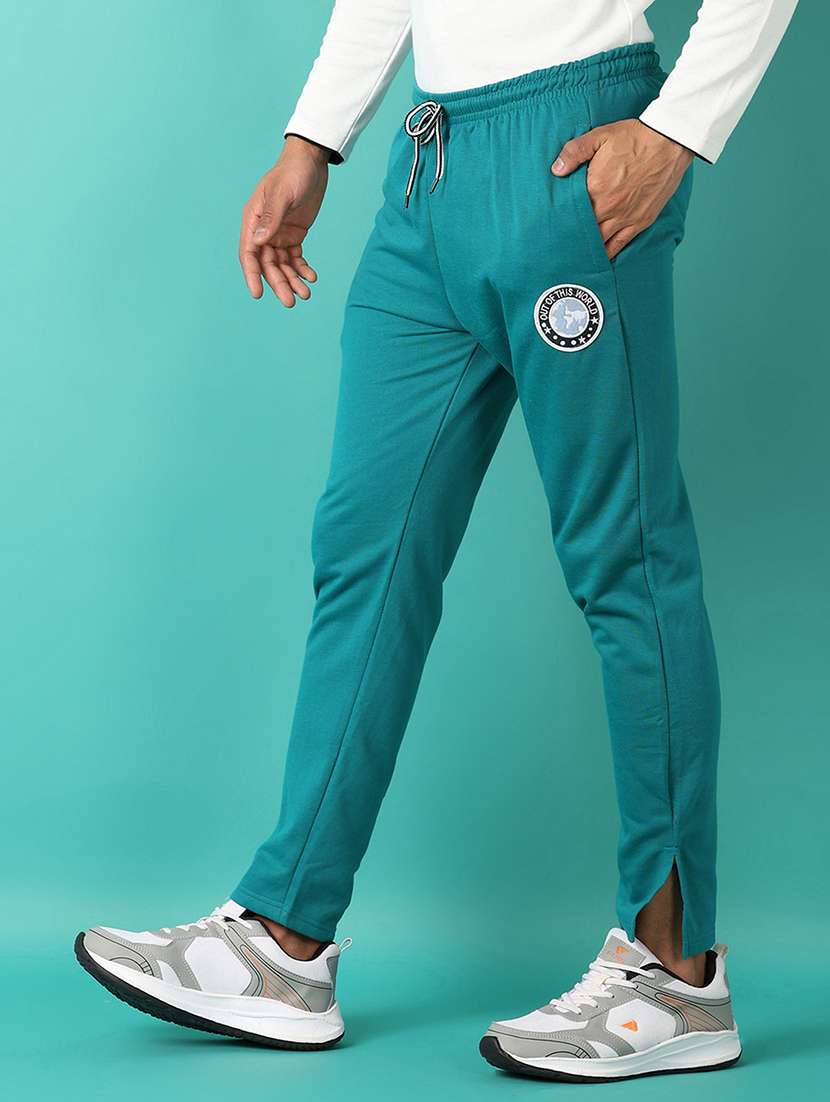 men mid rise solid full length track pant - 21505627 -  Standard Image - 2