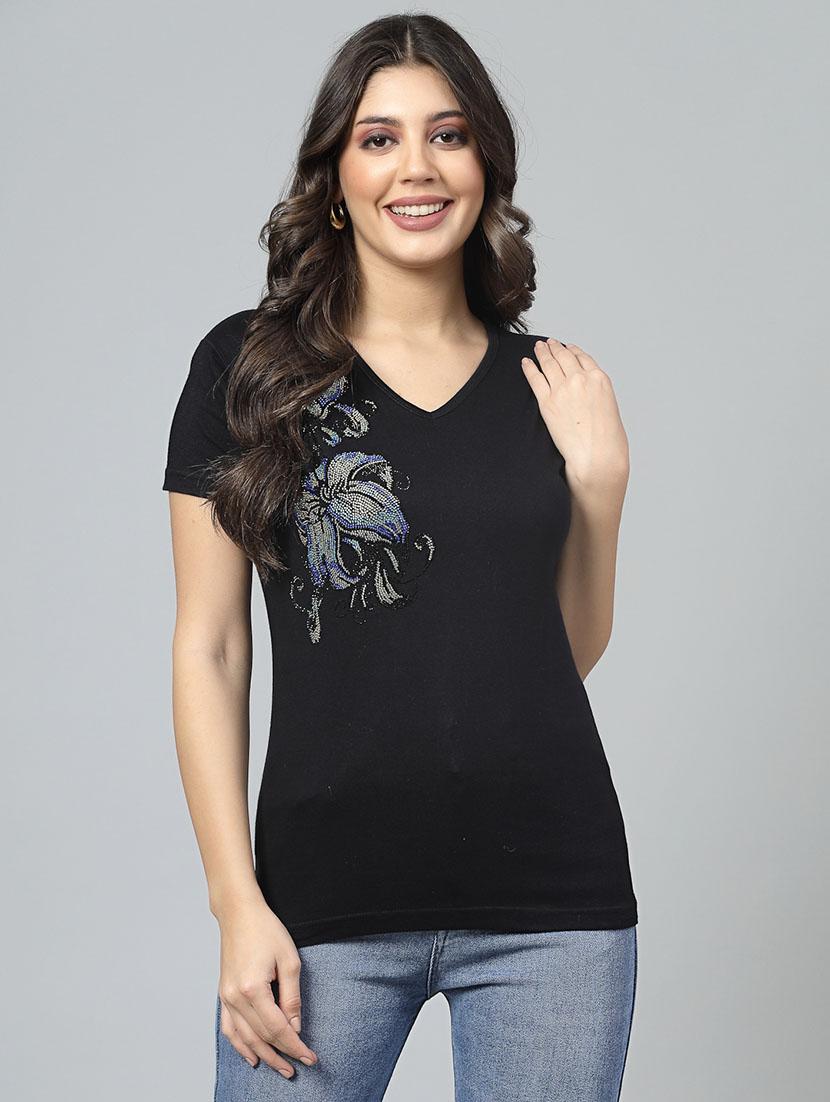 women embellished short sleeves t-shirt - 21505852 - Zoom Image - 0
