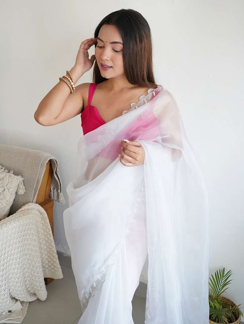 women white embroidered saree - 21506003 - Standard Image - 2