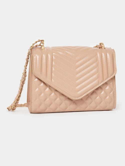 women beige solid sling bag - 21506016 -  Standard Image - 0