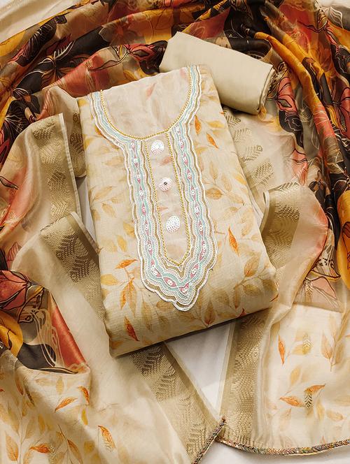 women embellished unstitched suit - 21506090 -  Standard Image - 0