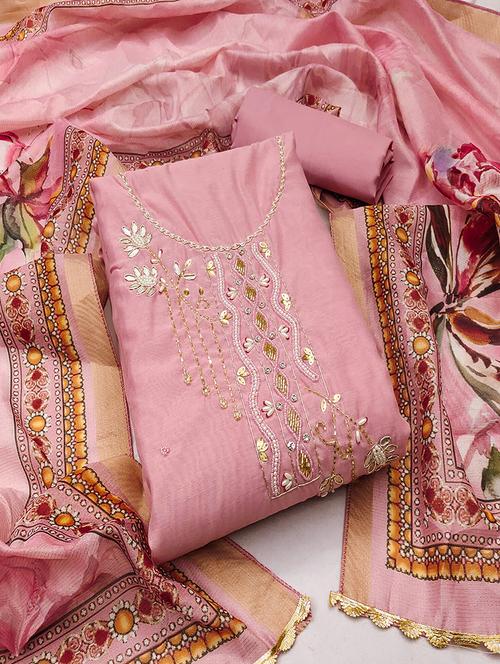 women pink salwar suit unstitched suit - 21506093 - Standard Image - 0