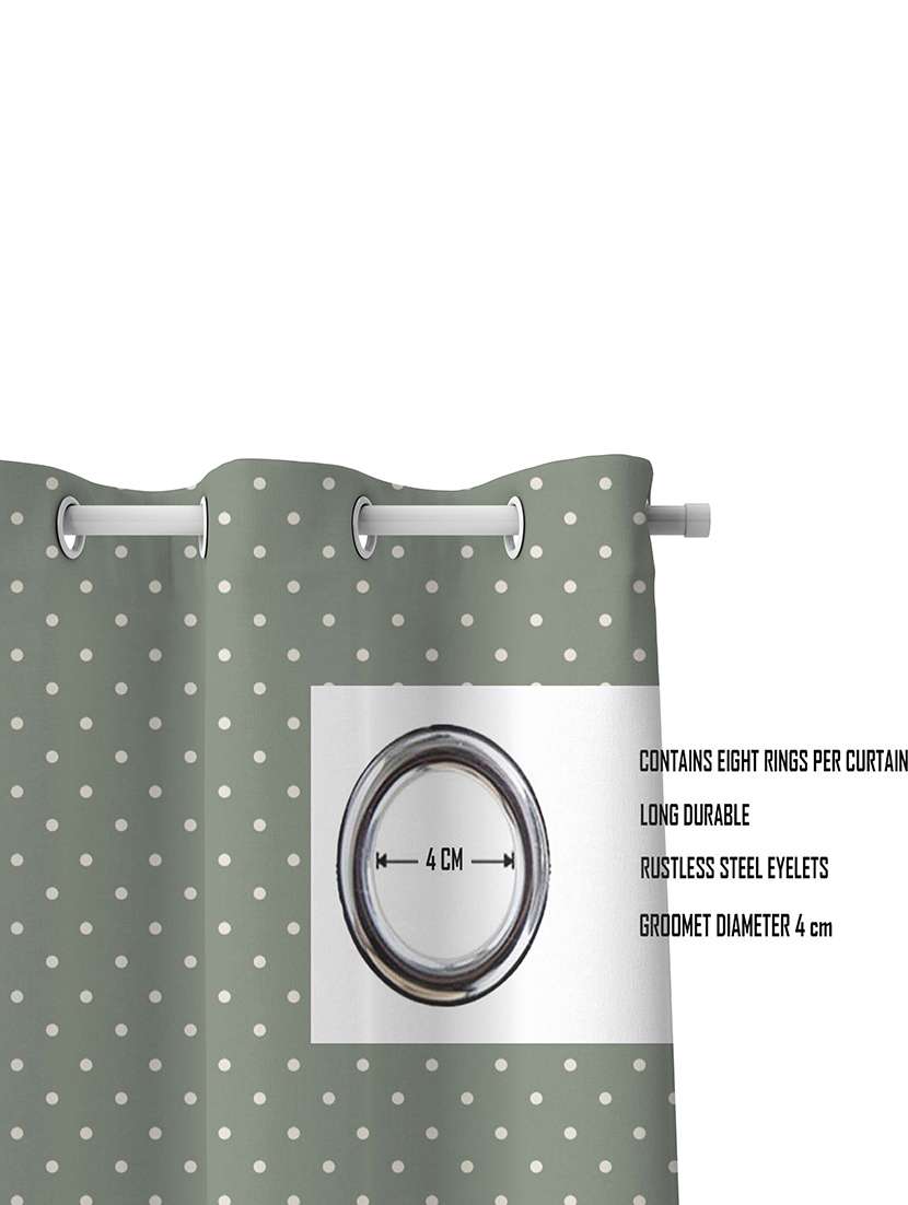 green polka dots printed curtain - 21506128 -  Standard Image - 2