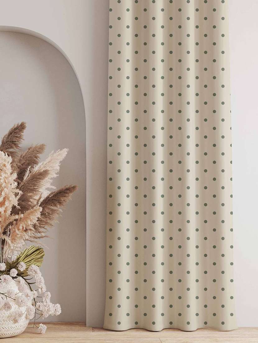 beige printed curtains