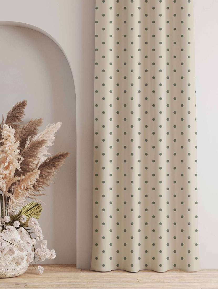 beige printed curtains
