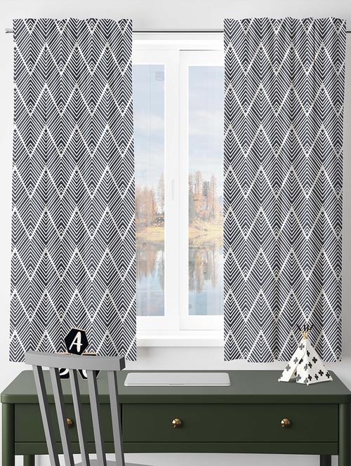 black printed curtains - 21506138 - Standard Image - 0