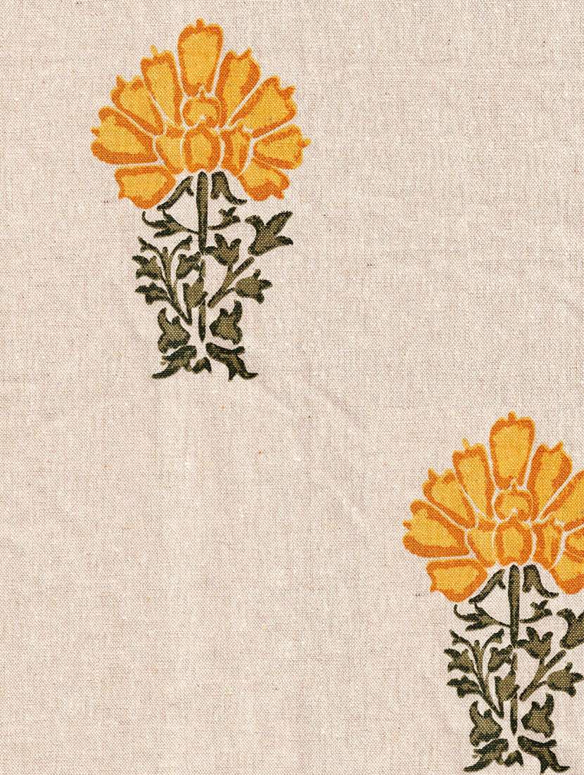 beige flower printed curtains - 21506147 -  Standard Image - 2