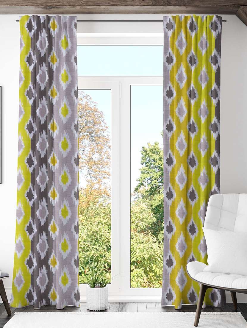 multi coloured printed curtains