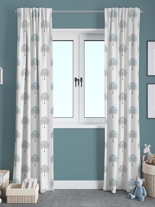 white printed curtains - 21506172 - Standard Image - 0