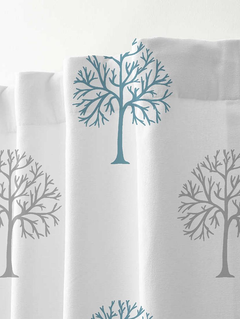 white printed curtains - 21506172 - Standard Image - 2